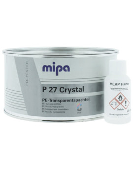 Masilla Poliester Mipa P27 Transparente + Catalizador - Lata 1 Kg + 25ml